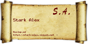 Stark Alex névjegykártya
